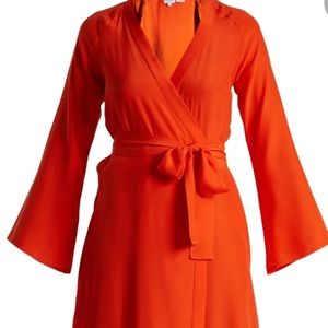 100% silk wrap maxi dress